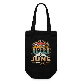June 1992 Vintage Born in June 1992 Anniversary - Gift Bag for Bottles - black - Front