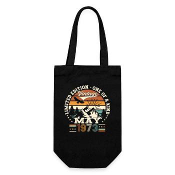 50. Geburtstag Mann Mai Jahrgang 1973 Vintage - Geschenkbeutel für Flaschen - Schwarz - Vorne