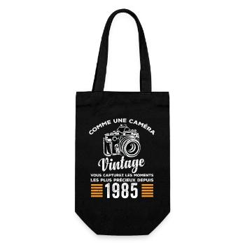 Caméra vintage 1985 cadeau anniversaire humour - Sac à bouteille - noir - Devant