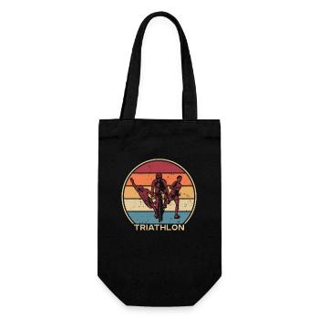 Retro Triathlon Bike Triathlete Training Professional - Gift Bag for Bottles - black - Front