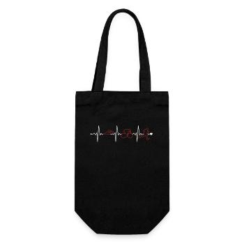 Triathlon Heartbeat Triathlonrad Triathlet Profi - Geschenkbeutel für Flaschen - Schwarz - Vorne