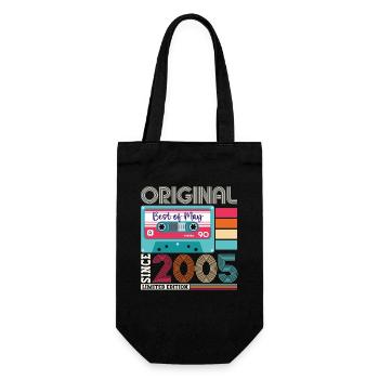 18 Birthday Man Woman Cassette May Vintage 2005 - Gift Bag for Bottles - black - Front