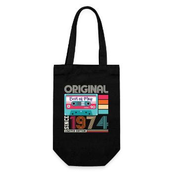 49 Anniversaire Homme Femme Cassette Mai Vintage 1974 - Sac à bouteille - noir - Devant