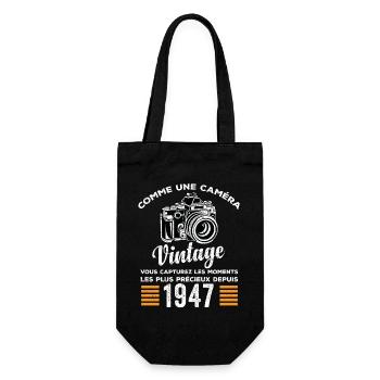 Caméra vintage 1947 cadeau anniversaire humour - Sac à bouteille - noir - Devant