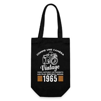 Caméra vintage 1965 cadeau anniversaire humour - Sac à bouteille - noir - Devant