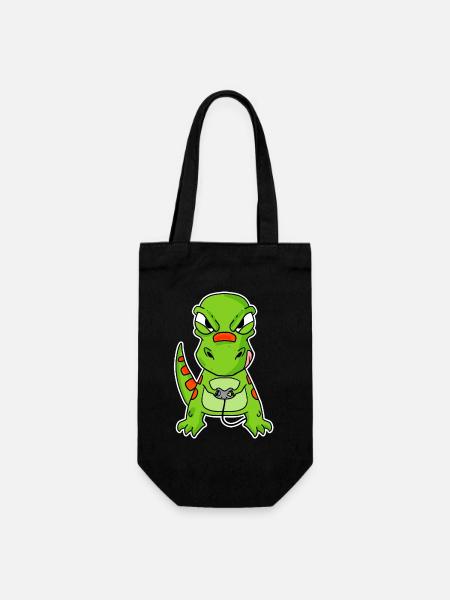 Dino Gamer Gaming Zocken Zocker - Sac à bouteille - noir