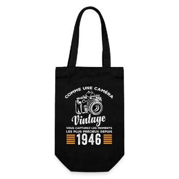 Caméra vintage 1946 cadeau anniversaire humour - Sac à bouteille - noir - Devant
