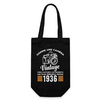 Caméra vintage 1936 cadeau anniversaire humour - Sac à bouteille - noir - Devant