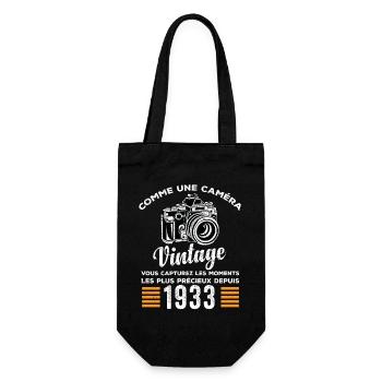 Caméra vintage 1933 cadeau anniversaire humour - Sac à bouteille - noir - Devant