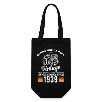 Caméra vintage 1939 cadeau anniversaire humour - Sac à bouteille - noir - Devant
