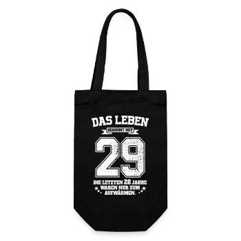 29. Geburtstag Geschenk Das Leben Beginnt Mit 29 - Geschenkbeutel für Flaschen - Schwarz - Vorne