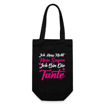 Tante Spruch - Tante Sprüche - Geschenkbeutel für Flaschen - Schwarz - Vorne