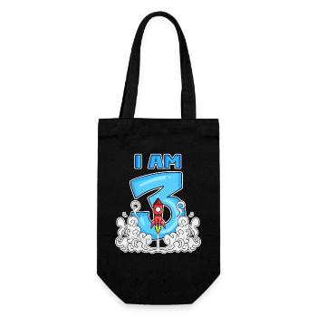3 Birthday Boy Astronaut - three years - Gift Bag for Bottles - black - Front