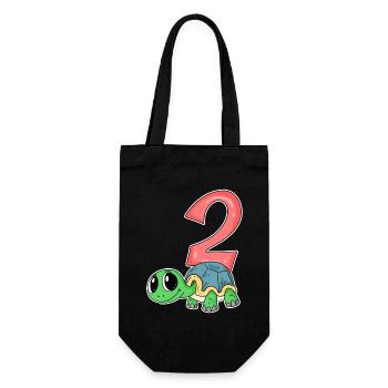 2 birthday 2 years old with animal motif - two - Gift Bag for Bottles - black - Front