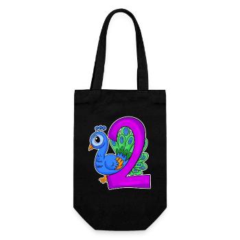 2 birthday 2 years old with animal motif - two - Gift Bag for Bottles - black - Front
