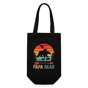 Papa Ours Retro Vintage Humour Cadeau - Sac à bouteille - noir - Devant