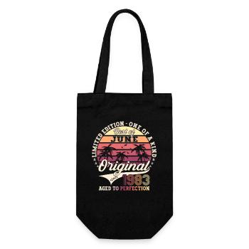 40th Birthday Man Original June Vintage 1983 - Gift Bag for Bottles - black - Front