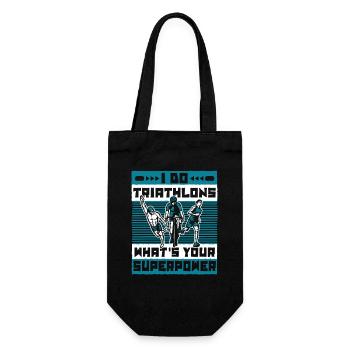 I Do Triathlons What's Your Superpower Triathlete - Gift Bag for Bottles - black - Front