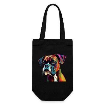 Boxer Dog Colorful - Gift Bag for Bottles - black - Front