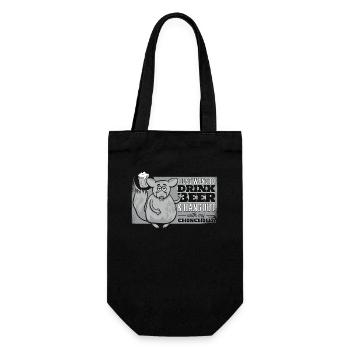 Just Drink Beer And Hang Out Short Tail Long Hair - Gift Bag for Bottles - black - Front