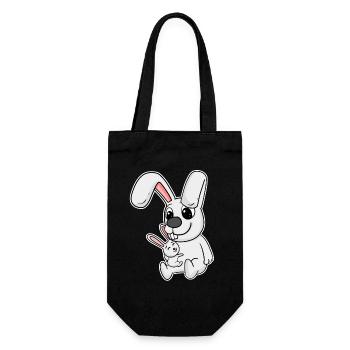 Rabbit Family - Rabbit with Baby - Gift Bag for Bottles - black - Front