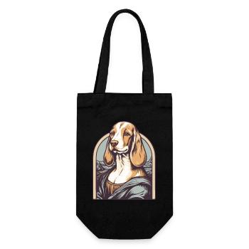 Lisa painting parody with a beagle dog - Gift Bag for Bottles - black - Front