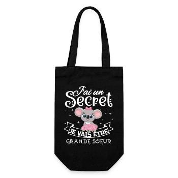 J'ai un secret, Je vais être Grande Soeur Annonce - Sac à bouteille - noir - Devant