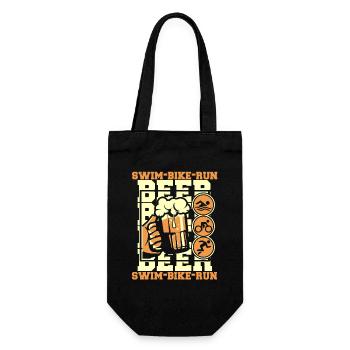 Swim Bike Run Beer Triathlete Training - Gift Bag for Bottles - black - Front