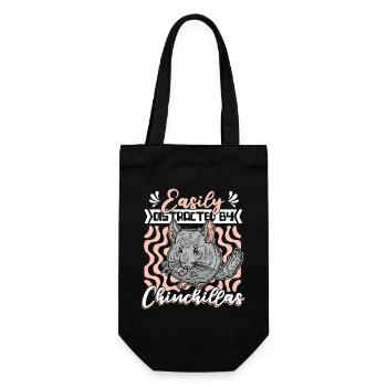 Easily Distracted By Chinchillas Longhair Breeders - Gift Bag for Bottles - black - Front