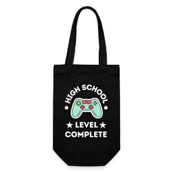 High School Level Complete Gamer Graduate - Gift Bag for Bottles - black - Front