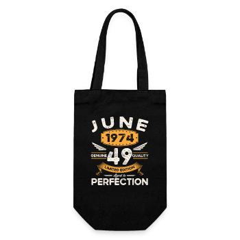 49th Birthday Man June Born 1974 Legendary - Gift Bag for Bottles - black - Front