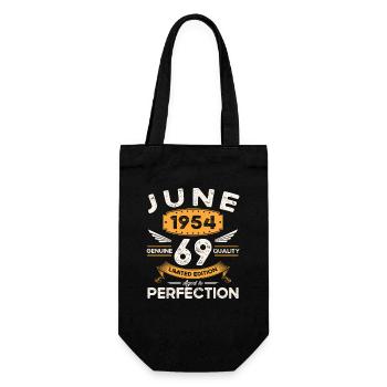 70. Geburtstag Mann June Jahrgang 1954 Legendär - Geschenkbeutel für Flaschen - Schwarz - Vorne