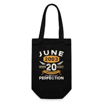 20. Geburtstag Mann June Jahrgang 2003 Legendär - Geschenkbeutel für Flaschen - Schwarz - Vorne