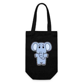 Niedlicher Kleiner Elefant - Geschenkbeutel für Flaschen - Schwarz - Vorne