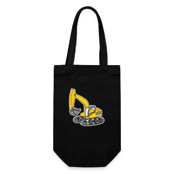 Excavator Construction Site Heavy Machinery Gift - Gift Bag for Bottles - black - Front