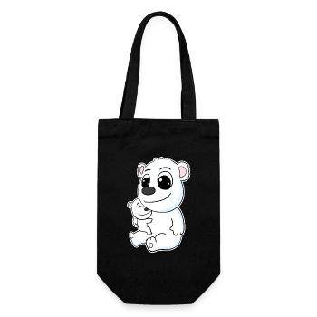 Famille d’ours polaires - Ours polaire avec bébé - Motif d’ours polaire - Sac à bouteille - noir - Devant