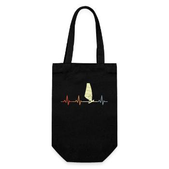 Windsurfer Herzlinie Vintage - Geschenkbeutel für Flaschen - Schwarz - Vorne