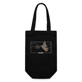 Michelangelo Creation of Adam Harp Harfenmusik - Geschenkbeutel für Flaschen - Schwarz - Vorne