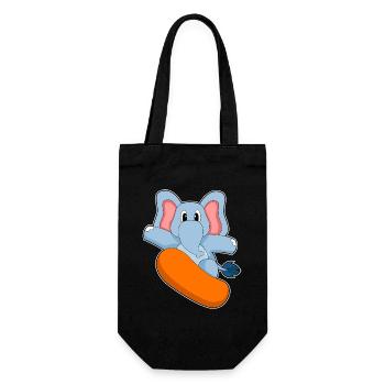 Elephant Snowboarder Snowboard - Gift Bag for Bottles - black - Front