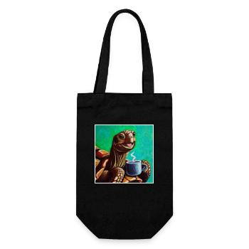 Oilpainting Happy Turtle Turtle - Gift Bag for Bottles - black - Front