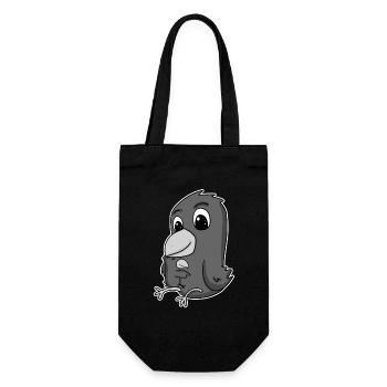 Crow Family - Crow with Baby - Crow Motif - Gift Bag for Bottles - black - Front