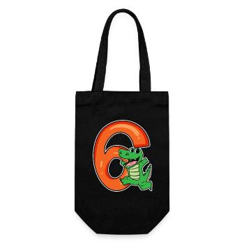 6 Birthday 6 years old with animal motif - six - Gift Bag for Bottles - black - Front