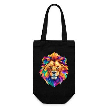 Tête de lion - Sac à bouteille - noir - Devant