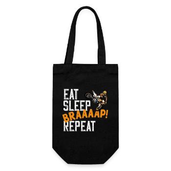 Motocross Eat Sleep Braaaap! repeat saying - Gift Bag for Bottles - black - Front