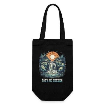 Let's go outside: outdoor nature and hiking - Gift Bag for Bottles - black - Front