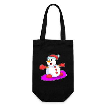 Snowman Christmas Snowboard - Gift Bag for Bottles - black - Front