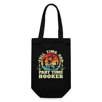 Part-time Hook Fishing Father's Day - Gift Bag for Bottles - black - Front