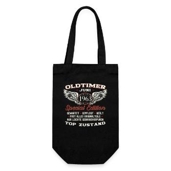 60. Geburtstag Mann Juni Jahrgang 1963 Oldtimer - Geschenkbeutel für Flaschen - Schwarz - Vorne