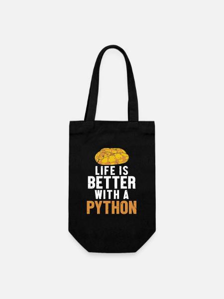 La vie est meilleure avec une boule de banane serpent Python - Sac à bouteille - noir