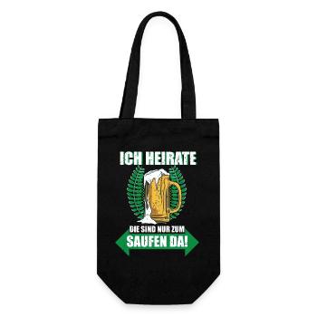 JGA Junggesellenabschied Bräutigam Hochzeit Bier - Geschenkbeutel für Flaschen - Schwarz - Vorne